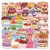 50 New Birthday Cake Graffiti Stickers Car Mobile Phone Water Cup Decoration Stickers Waterproof Creative Hand Note Stickers