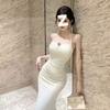 (Chest Pad + Zipper + Accessories) French Temperament Celebrity Elegant Muse Sexy Waist Long Dress Slim Fit