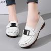 2022 Autumn Ethnic Style Buckle Slip-on Women's Korean Fashion Loafers - Soft Upper & Sole Mother's Shoes