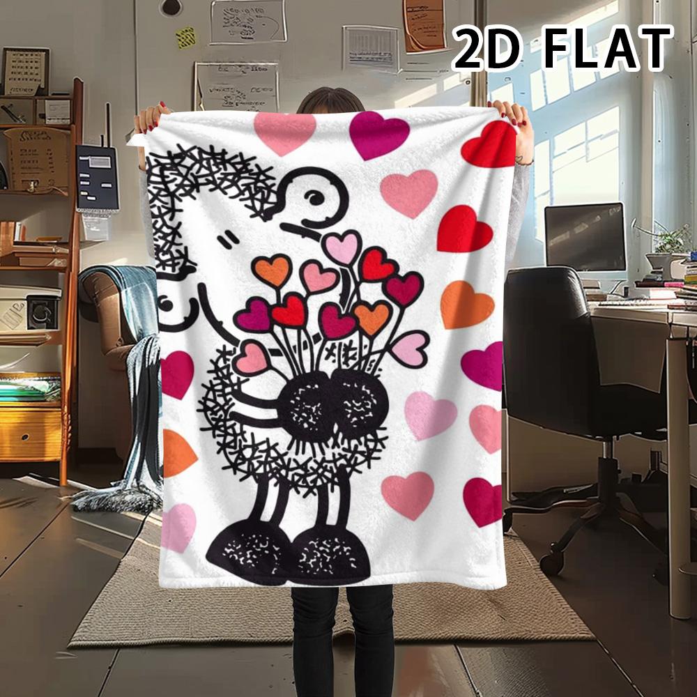 1Pc Sheepworld Print Flannel Blanket, High Quality Comfortable for All Seasons, Home Decor, Warmth and Comfort, Perfect for Christmas Gifts