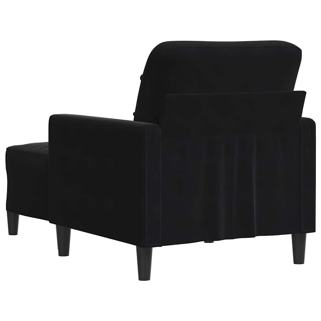 Vidaxl Armchair with Footrest, Black, 60 Cm, Upholstered In Velvet