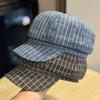 Korean Style Octagonal Hat for Women Thin Plaid Peaked Cap Autumn Student Painter Hat Thin Breathable Beret Trend