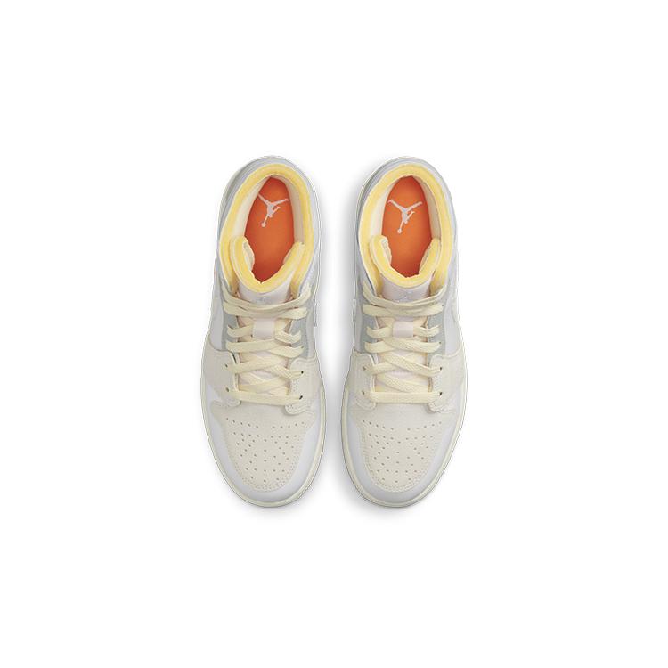 Jordan 1 Mid SE Craft Inside Out White Grey GS DQ3726-100