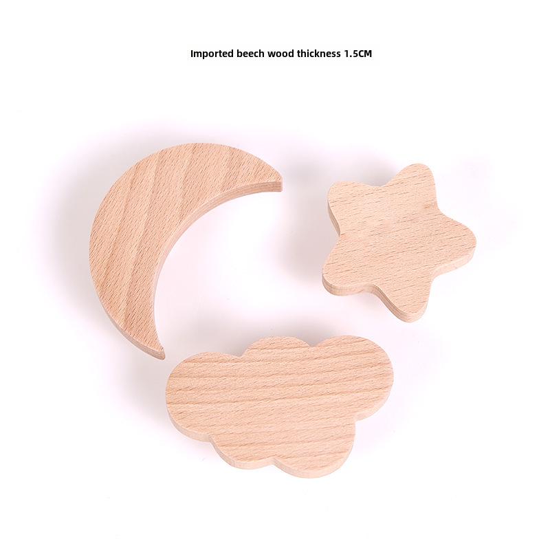 Japanese Cute Animal Wooden Wall Hook - Moon Cartoon Design Nordic Decor