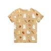 Kids Animal Print Crew Neck Short Sleeve Casual Loose Fit T Shirt Comfortable Cotton Blend Fabric Soft Texture Summer Wear