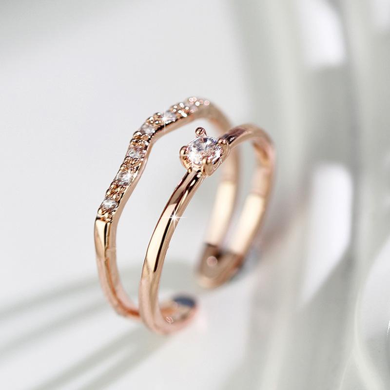

Классическое кольцо Lindon из медного сплава с цирконием, женские ювелирные изделия, свадебный подарок для вечеринки розового золота