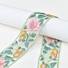 1Yard Pink Green Leaves Flower Lace Fabric DIY Clothes Embroidered Lace Trim Accessories