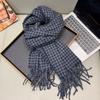 Winter retro plaid scarf women's new thickened imitation cashmere fashion versatile Korean high-end warm scarf women