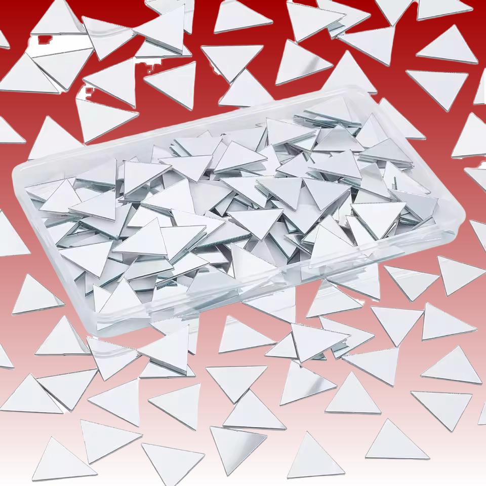 100PCS 2.5cm/0.98inch Glass Mirror Mosaic Tiles Bulk Diamond Rhombus Shape DIY Craft Handcrafted Accessory Home Wall Artwork
