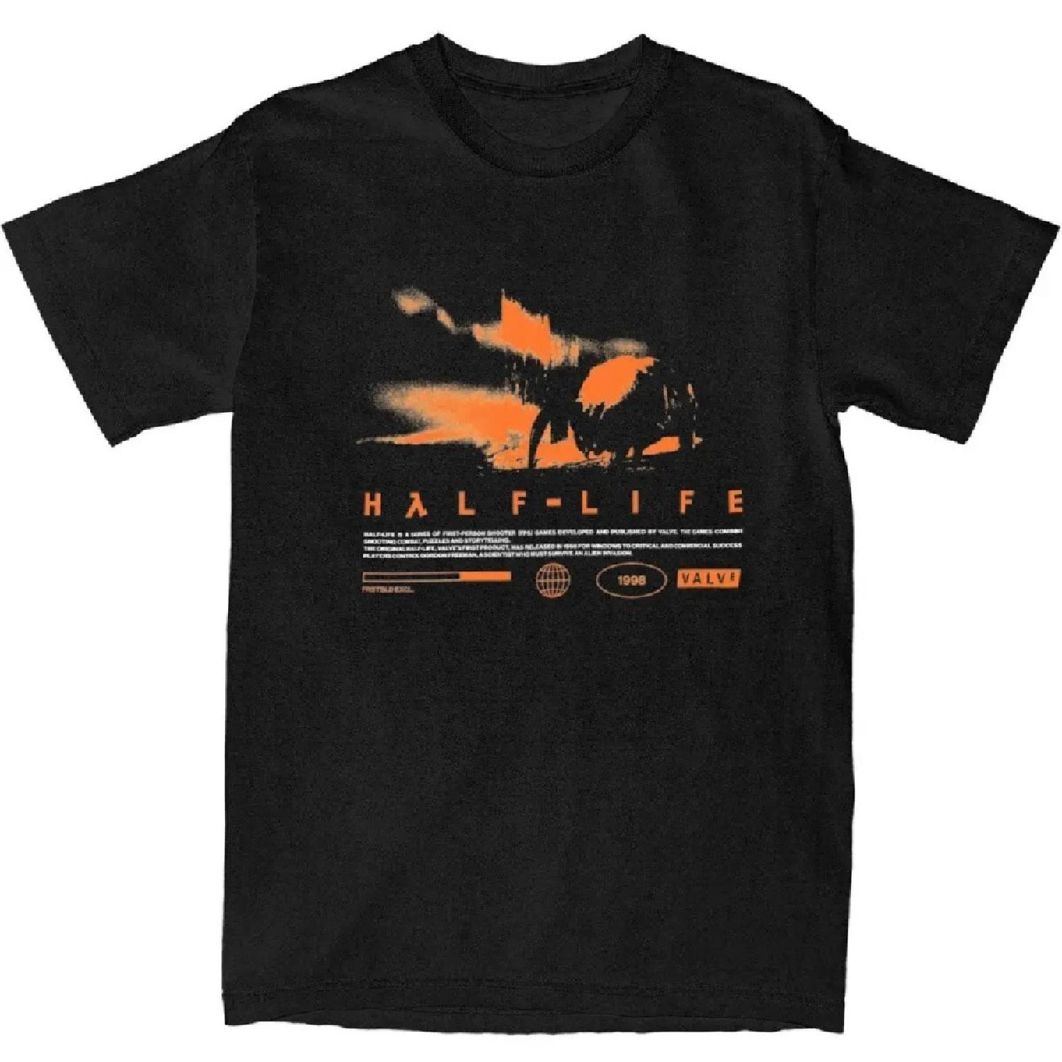 

Men T Shirt Videogames HALFS LIFES V3 T-Shirts Trendy Cool Summer Tees Funny Print Pure Cotton Tops Plus Size 5XL XXXXXL чорний