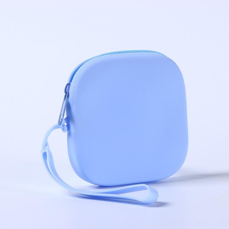 Silicone Storage Pouch Zippered Cosmetic Bag Soft Silicone Material Multi-Coloured DIY Gift