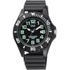 Citizen Q&Q Analog Watch 10-Year Battery Life 10 ATM Water Resistant Date Black Rubber Band Men's A22A-001VK