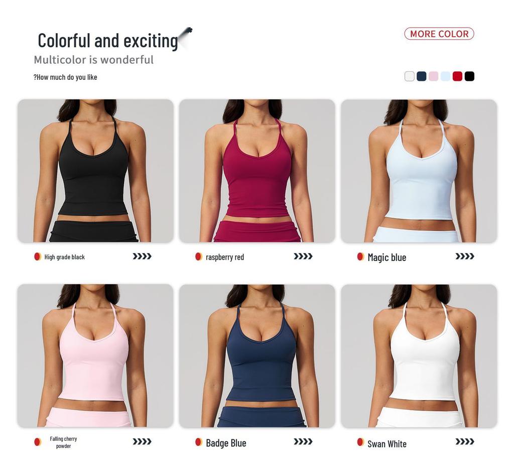 Introducing the Stylish Women's Quick-Dry Yoga Tank Top: Beautiful Design, Perfect for Fitness & Sports.