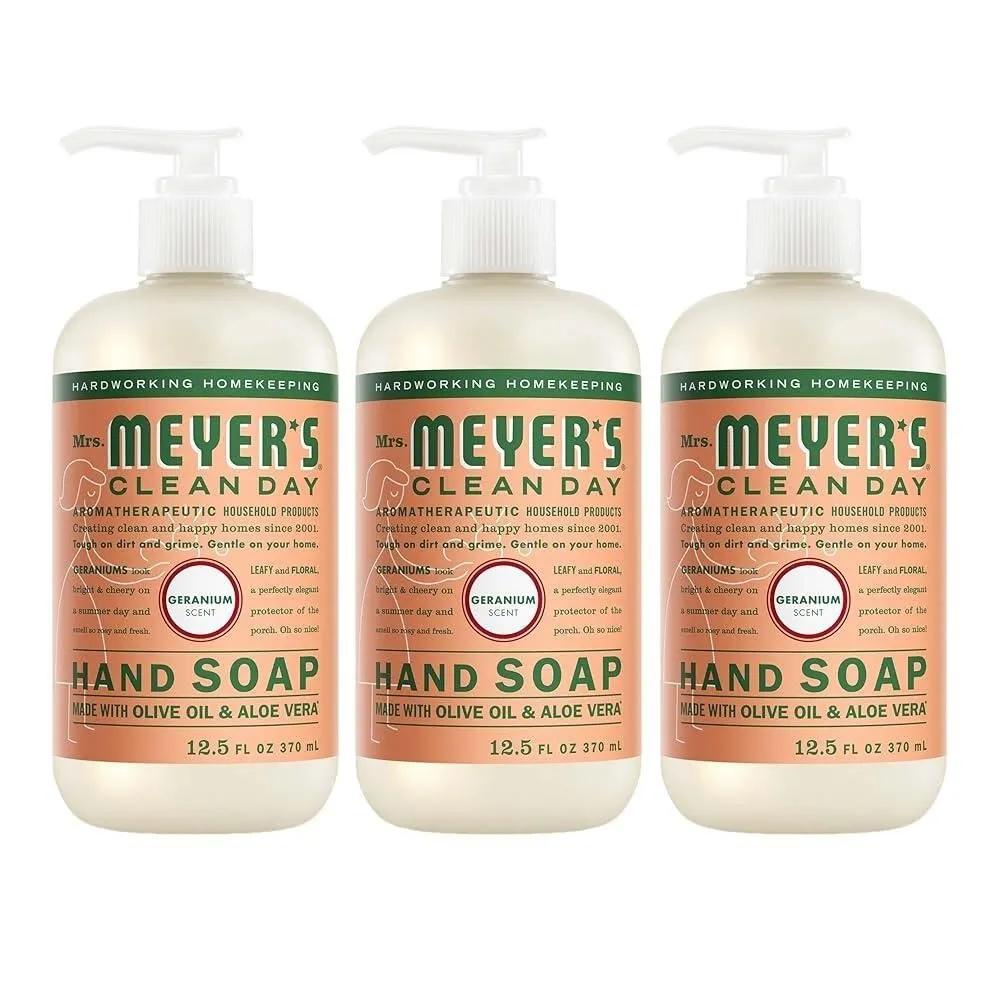 Mrs. Meyer s Clean Day Hand Soap Geranium Scent 370ml Set of 3