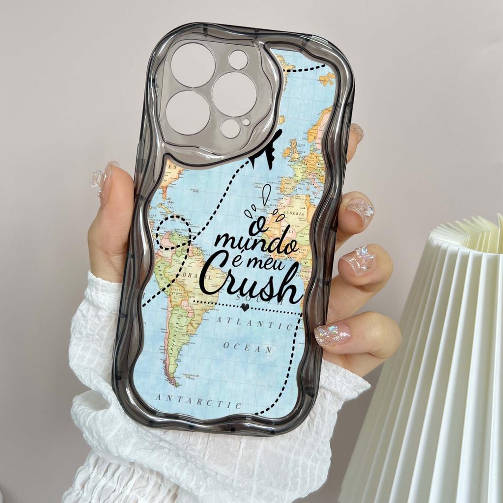 Ae89 Map aircraft trajectory Protective Phone Cases for Apple iPhone 16 15 14 13 Pro Max 11 12 mini XR 7 8 6s Plus XS Max SE Wave TPU Back Cover