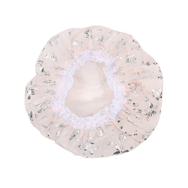 Waterproof Shower Cap For Women Thicken Elastic Bath Hat Oil Proof Kitchen Hair Salon Sanitary Hat Cute Bathroom Accessories Shower Supplies