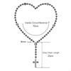 62KD 8mm Glow Rosary Necklace Jesus Christ for Cross Pendant Noctilucent Long Chain Catholicism Fashion Jewelry