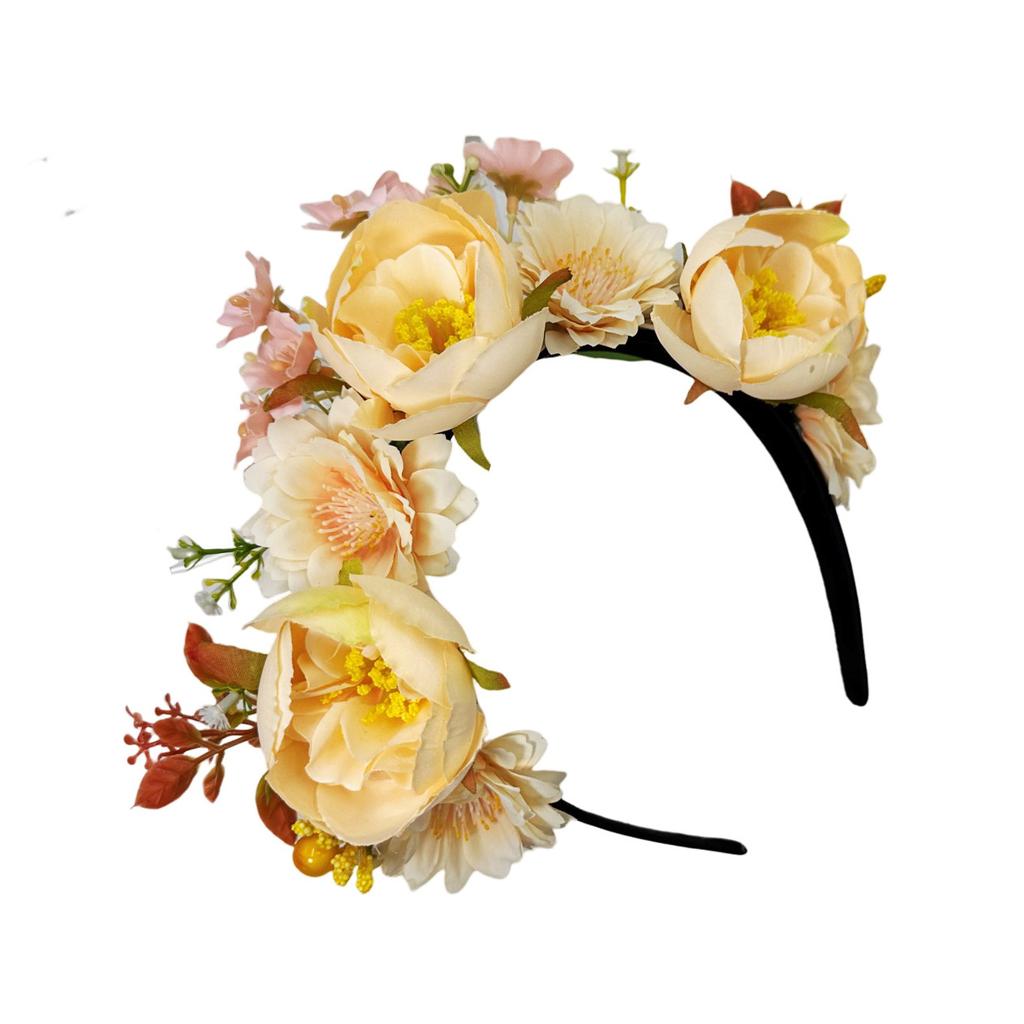 New Bridal Sweet Wreath Headband Mori Party Simulation Flower Hair Accessories Bohemian Holiday Headgear