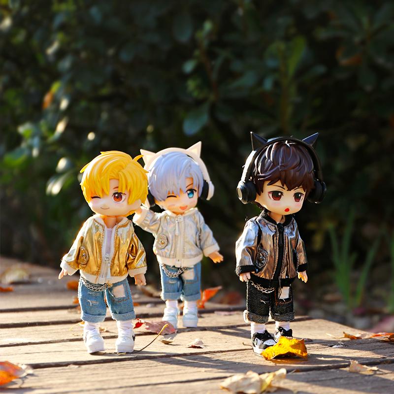 Ob11 Baby Accessories Clothes For Baby Laser Bar Sets T-Shirts Jackets And Jeans Furniture For Dolls 1/12 Cool Anime Perfect Toys