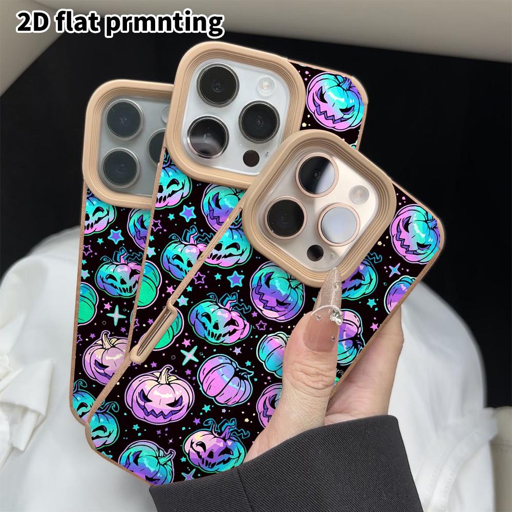 Phone Case: 2D Flat Lambskin Suitable for iPhone 18, 17, 16, 15, 14, 13 Pro Protective Cases, Halloween Patterns, Christmas and Halloween Gifts