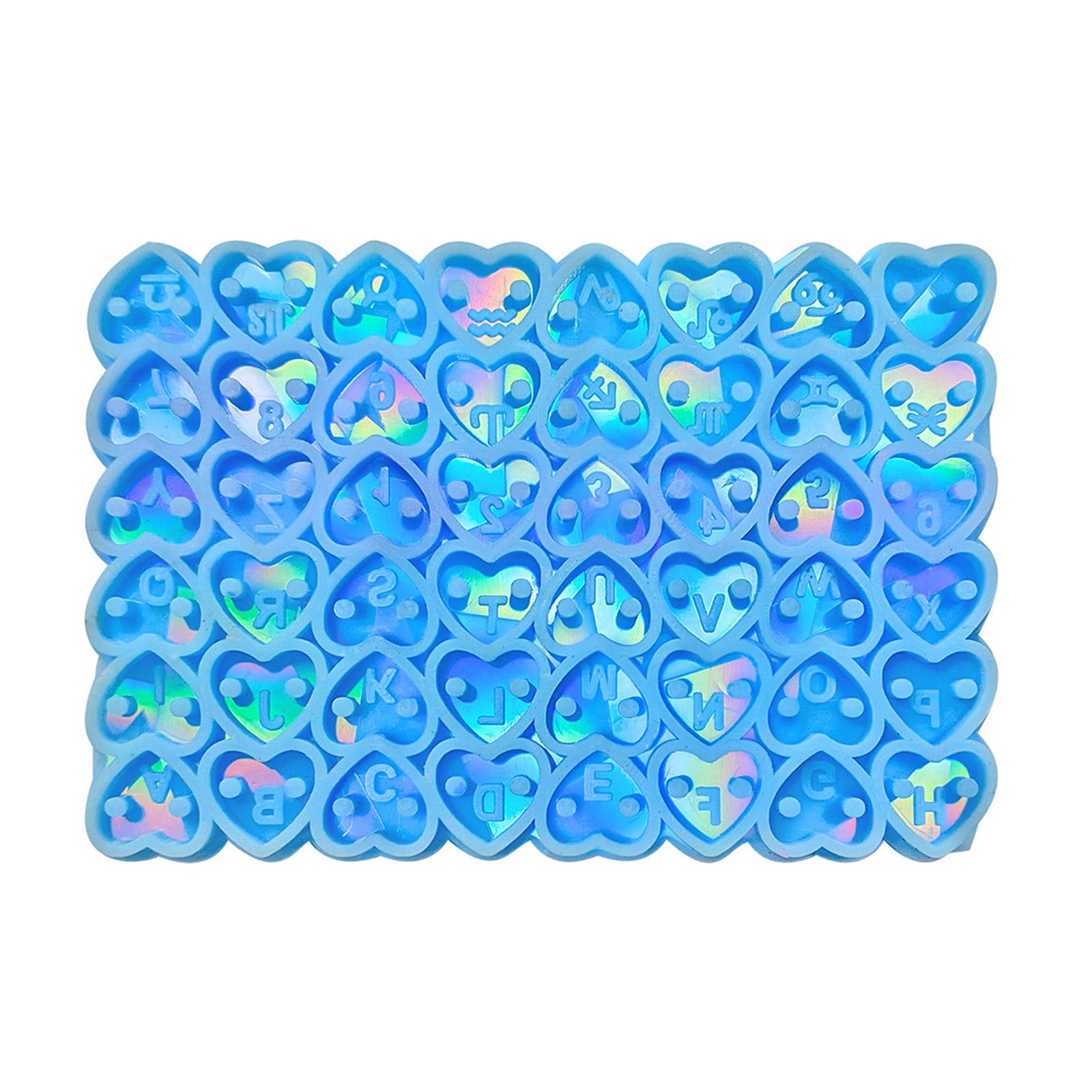 

Mini Double Hole Heart Silicone Molds Holographic Epoxy Resin Mold DIY Necklace Mold Handmade Jewelry Tool Easy to Clean синій