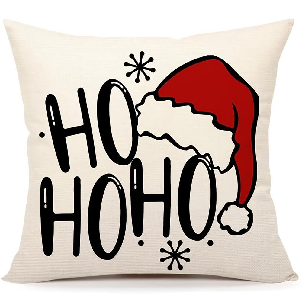 Christmas Pillowcases: Reindeer & Santa Designs - Ho Ho Ho! Sofa bed cushion cover,New Year home decoration