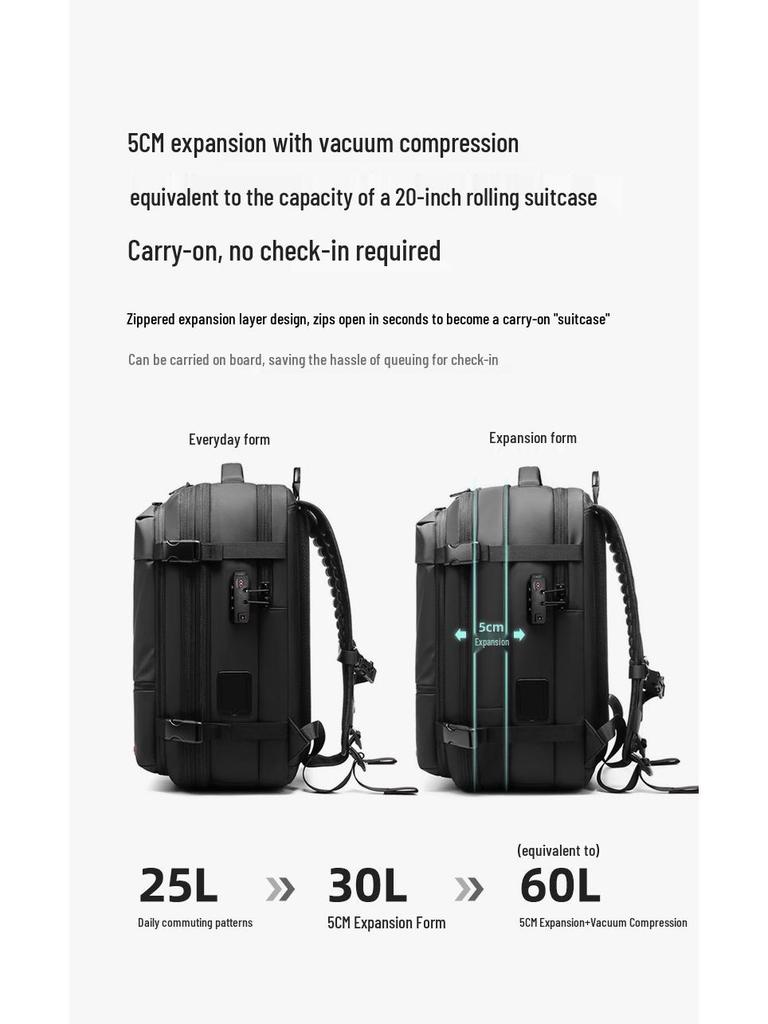 Bestselling Waterproof One-Button Vacuum Compression Backpack for Business and Travel with Large Capacity and Multifunctional Design.
