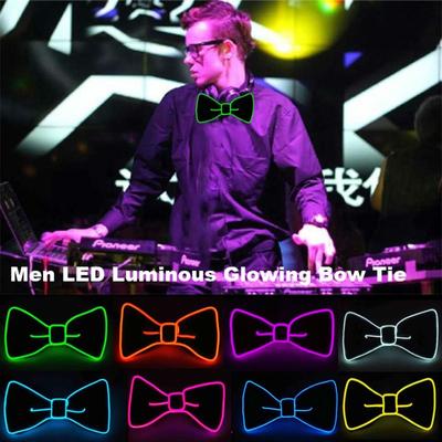 EL Wire Luminous Colored Ties Neon Stage Prop Clothing Light Up Neckties  Party Halloween Christmas