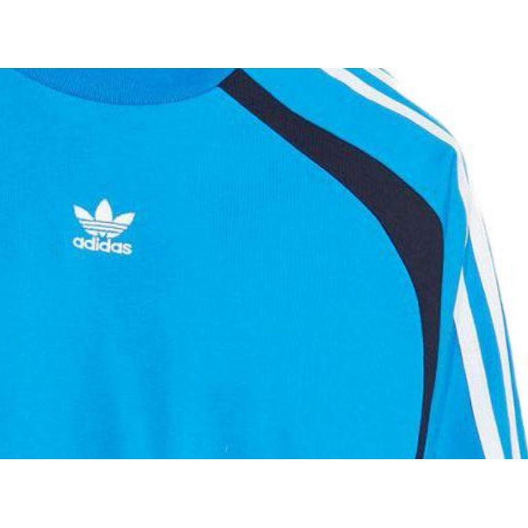 Adidas Originals Kleeblatt Drei Streifen Logo Gestickt Locker Geschnitten Kurzarm Rundhals Bedrucktes Dopamin Raglan T-Shirt Herren T-Shirts Blau IW3639