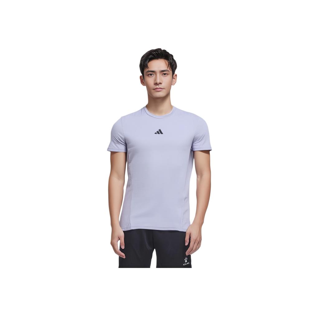 adidas Designed For Workout T-Shirt Silver Violet Men Streetwear JI5772
