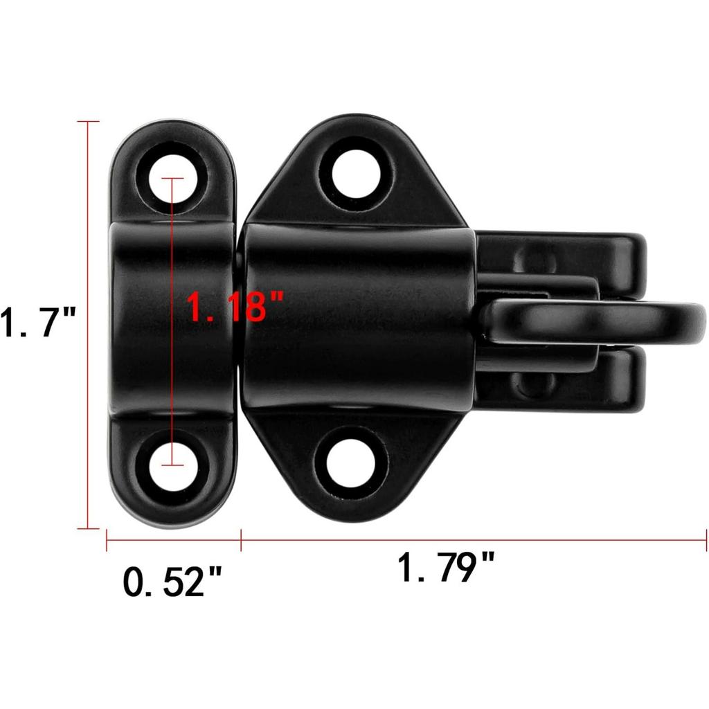 Black Spring Door Lock,Resilient Bolt Latch Aluminum Alloy Safety Automatic Spring Barrel Door Lock with Screws,Used for Wooden Door,Wooden Window