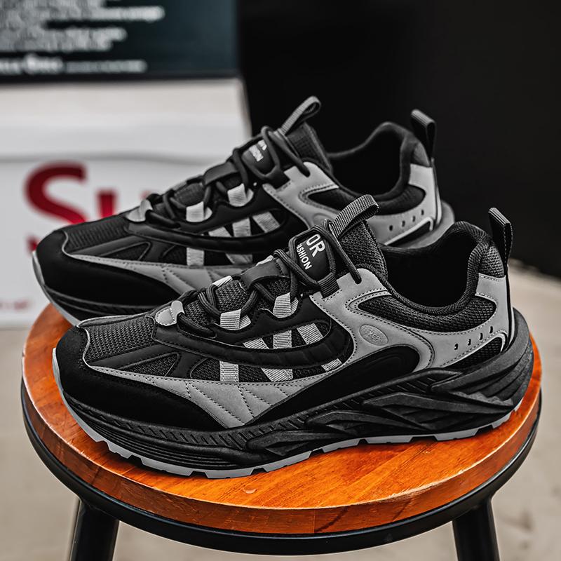 Fashion High Quality Leather Hiking Shoes Durable Outdoor Sport Men Trekking Leather Shoes Lace-Up Climbing Hunting Sneakers