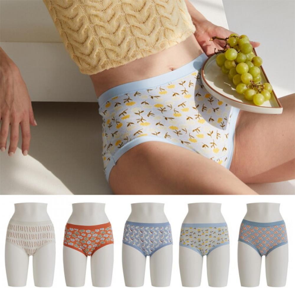 L Affair Women S foreSt waLk Printed Rayon pantieS Set Lwwfw242 Mt 5 packS