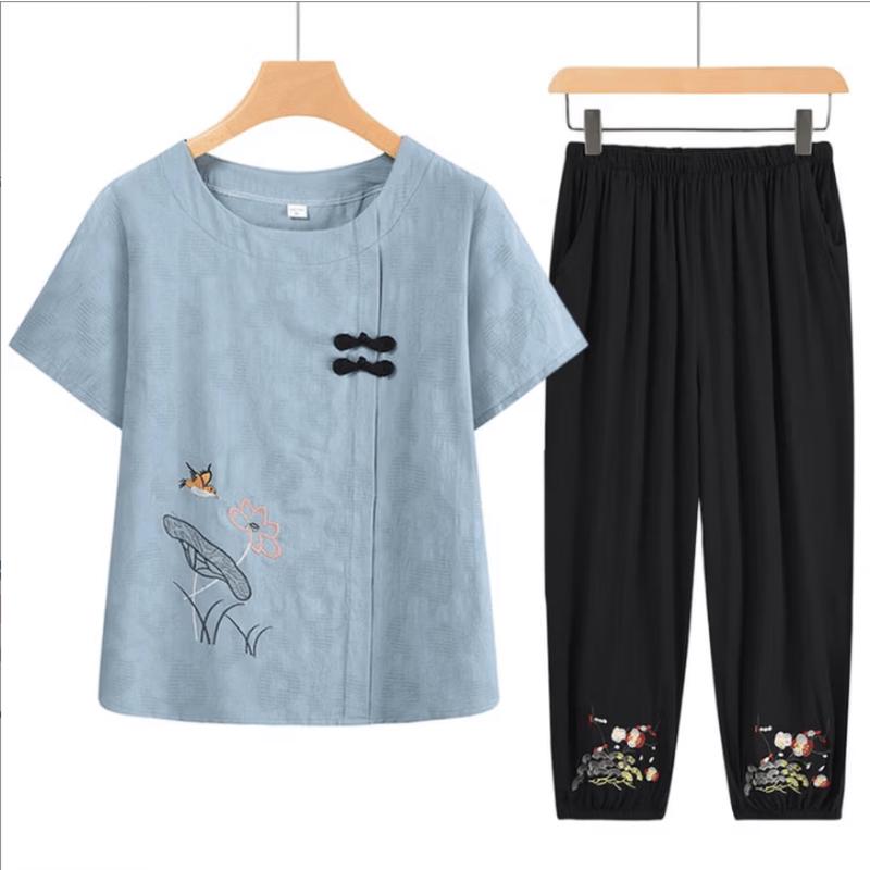 Yuzhaolin Women s Summer Short Sleeve Lounge Pajama Set 3XL