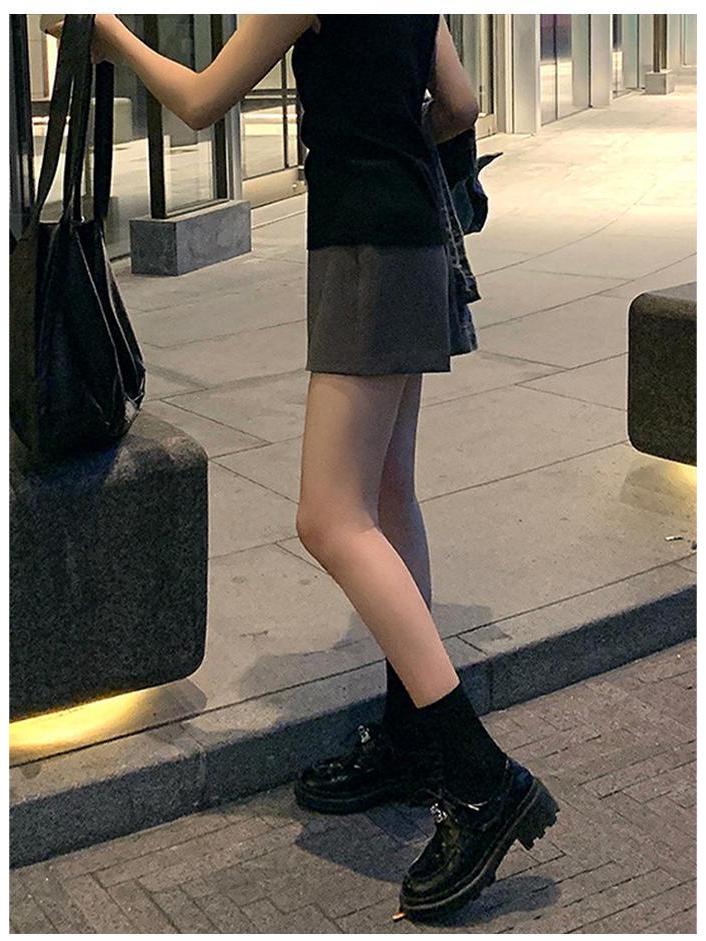 2025 Summer High-Waist Slimming A-Line Skirt Shorts for Women - Casual Petite Hip-Wrapping Style