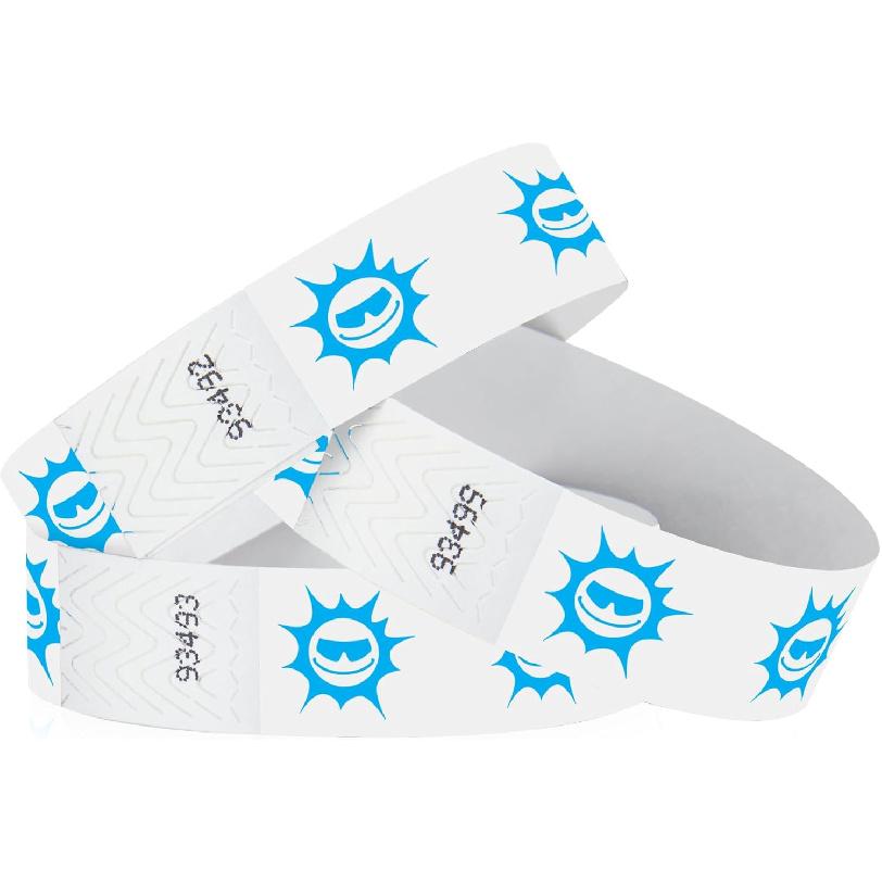500 WristCo Orange Suns Tyvek Wristbands for Events - ¾” x 10” - Waterproof Recyclable Comfortable Tear Resistant Paper Bracelets Wrist Bands Blue Sun