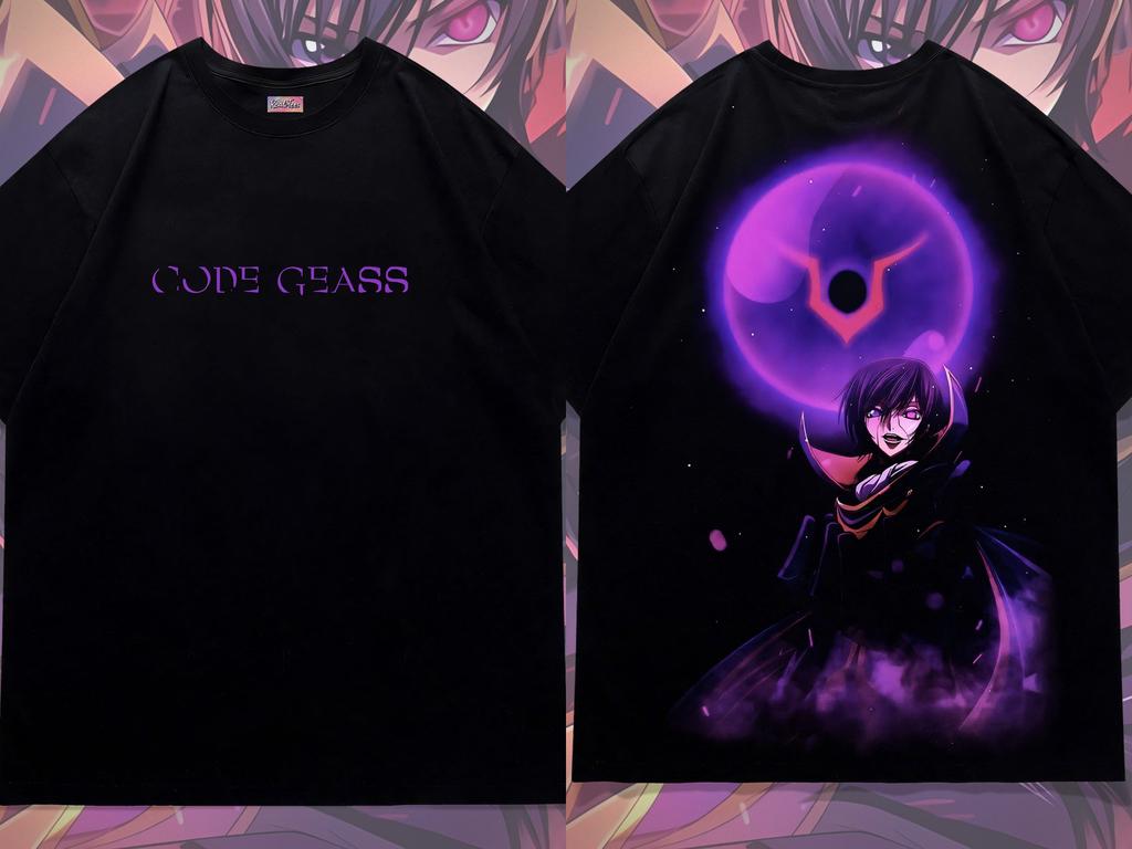 Classic Japanese Anime Emperor Lelouch Tee Men Women T-shirts Oversized Y2k Heavy Cotton Female Male Clothes Comfortable Tops