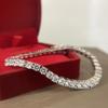OEVAS 3mm High Carbon Diamond Tennis Bracelet S925 Silver Plated Gold Lab Diamond Bracelet Fine Jewelry