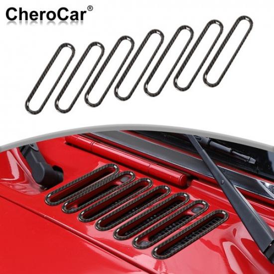 Carbon Fiber Hood Vent Cover Cowl Panel Vent Trim For Jeep Wrangler JK 2007-2017