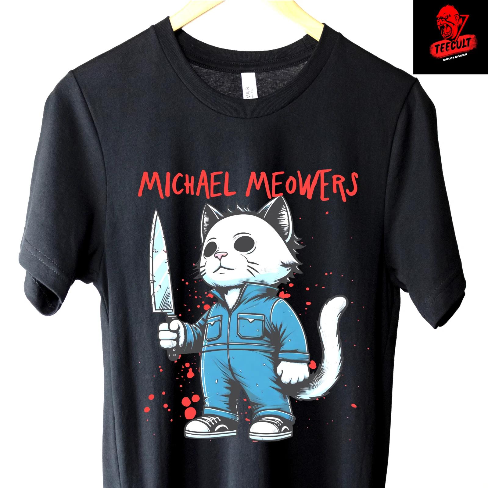 Men s and Women s T-shirts Michael Myers  Michael Meowers  Halloween Horror Movie Unisex L