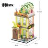 Mini City Street View Coffee Shop Bar Hair Salon Blocks Bricks Creative 3D Puzzle Room Model Toys Friends Children Birthday Gift