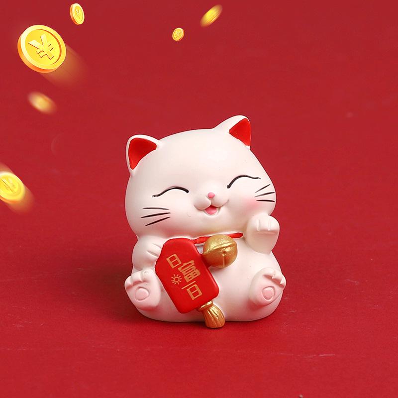 Ornamente cu pisici norocoase pentru consola mașinii sau decorațiuni interioare - perfecte pentru vitrine și cadouri de casă nouă