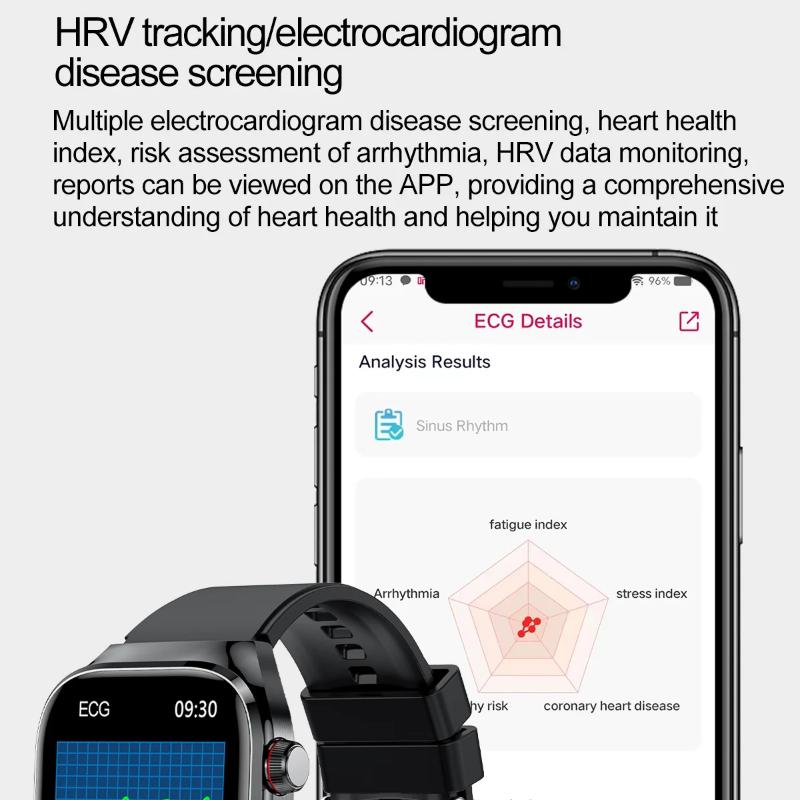 2025 New High-end Laser Detection Health HD Smart Watch Men ECG+PPG Precise BP Fat Uric Acid Call Sports Pulse Tracking Watche