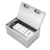 Bodeneinbaudose 4000W 13A 2 Steckdosen 2 USB-Anschlüsse Edelstahl PC Bodendosengehäuse für Büro Schule Hotel