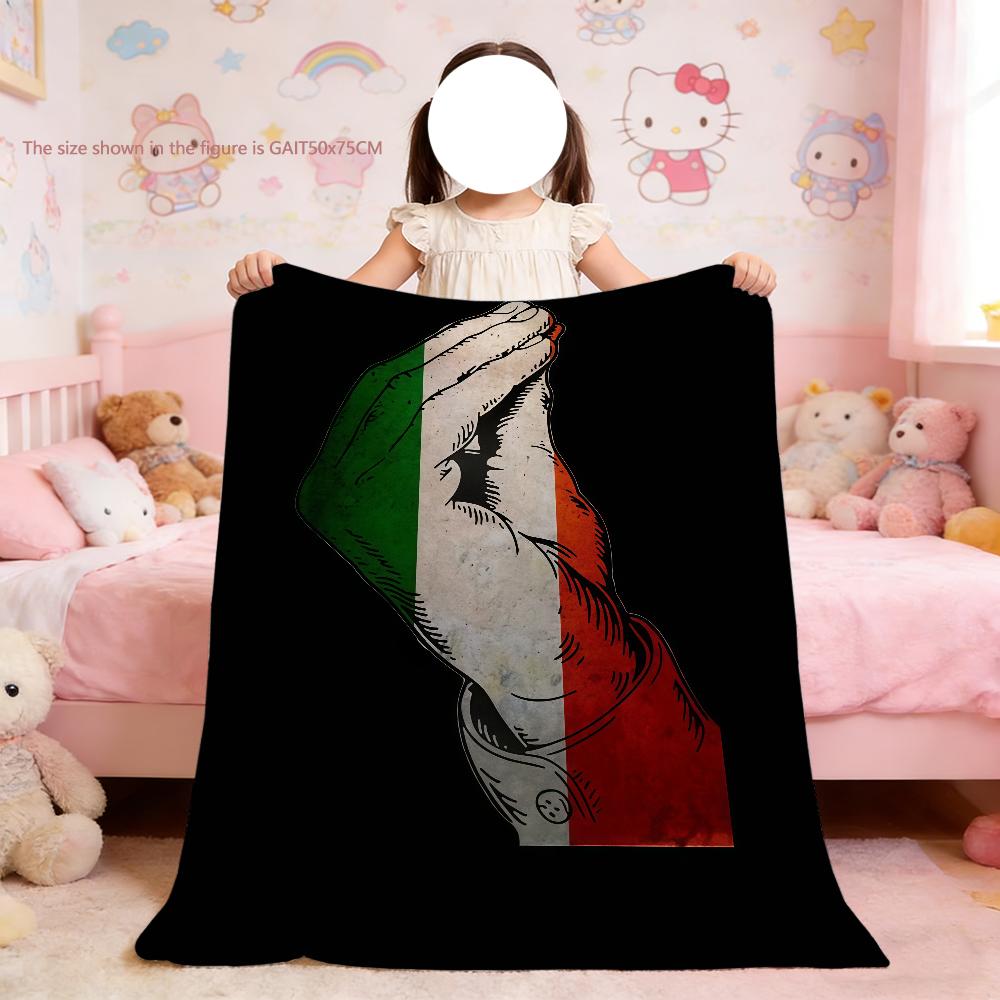 Italian Hand Gesture Sing Language Funny Blanket For Soft Throw Blanket for Picnic Bed Sofa Home Bedroom Cozy Warm Comfortable