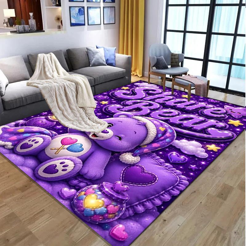 Care Bears Pattern Rug, Indoor/Outdoor Mat, for Picnic, Gameroom, Bedroom, Office, Living Room, Home Decor Carpet, Birthday Gift