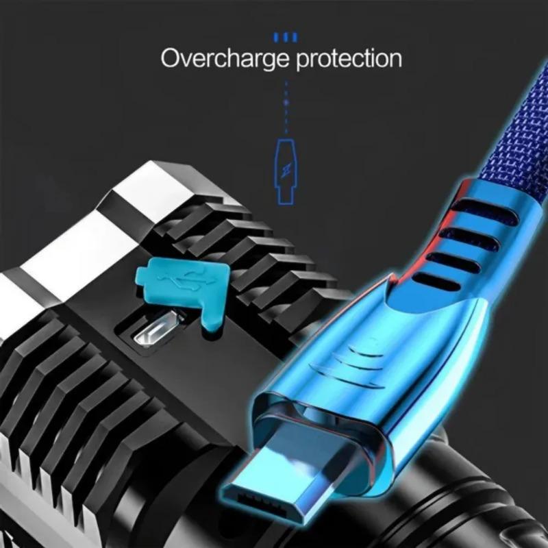 Powerful Flashlight with charging,Super Bright USB Rechargeable 4 LED Handheld Lantern Camping Portable Torch Light For Emergency Power Failure