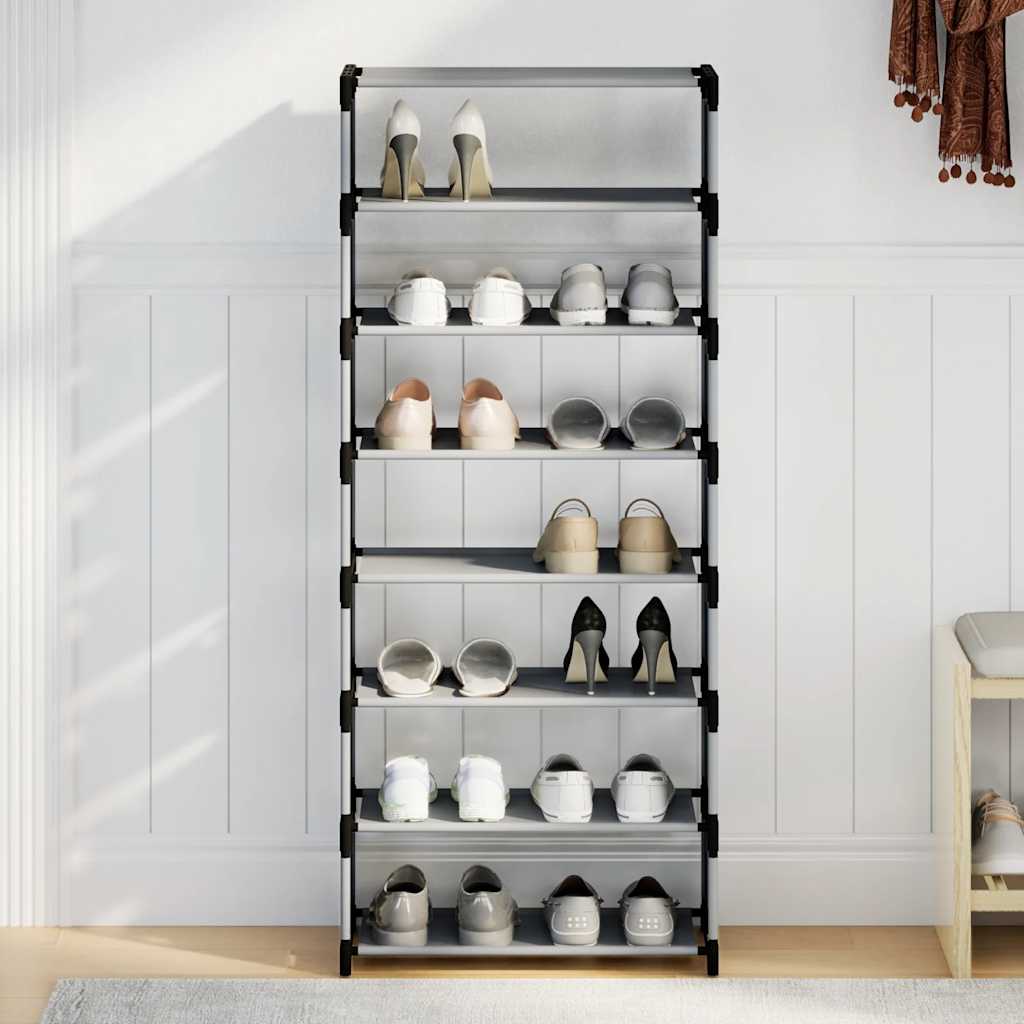 Stojak Na Buty 8-Poziomowy Szary 54X28X124Cm Tkanina Włókninowa