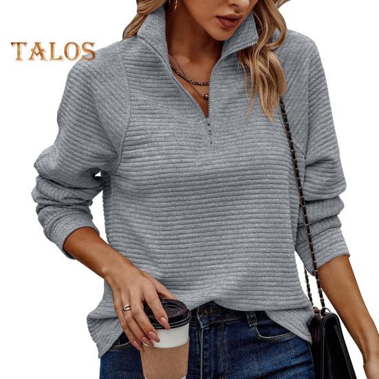 

Женская толстовка осень-весна с застежкой-молнией, воротником-стойкой, длинными рукавами, однотонная, в стиле пэчворк, свободный свитер, спортивная повседневная одежда, топ XL серый