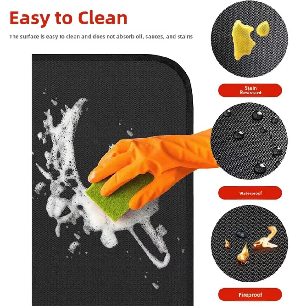 Feuerfeste Matte 61CM, 91,4CM, 122CM Temperaturen von -50 ℃ bis 500 ℃ Hitzebeständige Feuerfeste Grillmatte:Leicht zu reinigen für den Außenbereich